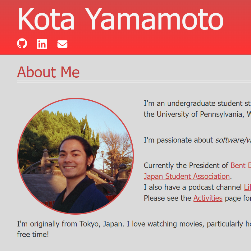 Personal website thumbnail